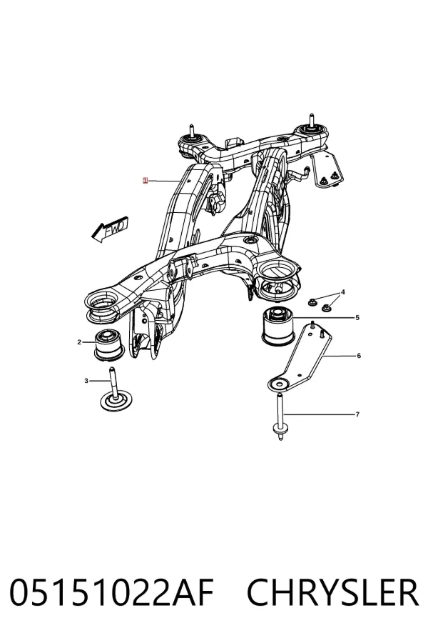 Viga de suspensão traseira (plataforma veicular) K05151022AE Fiat/Alfa/Lancia