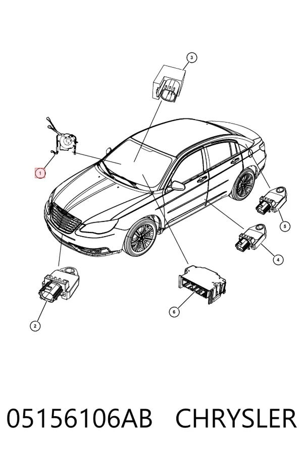 Anel AIRBAG de contato, cabo plano do volante 05156106AB Chrysler