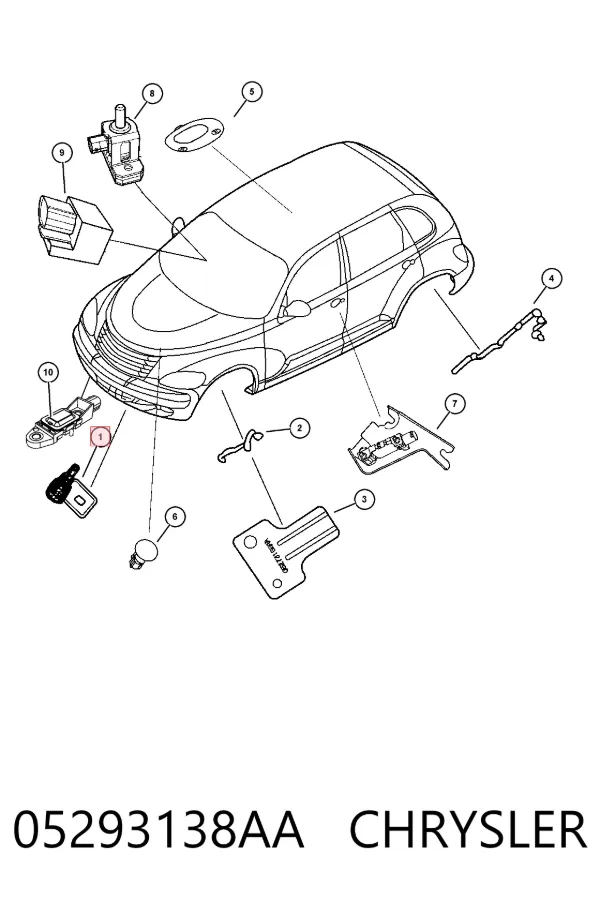 Sensor de temperatura da mistura de ar 05293138AA Chrysler