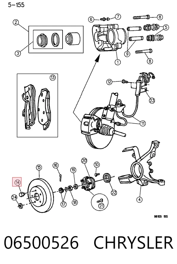 Porca de roda 06500526 Chrysler