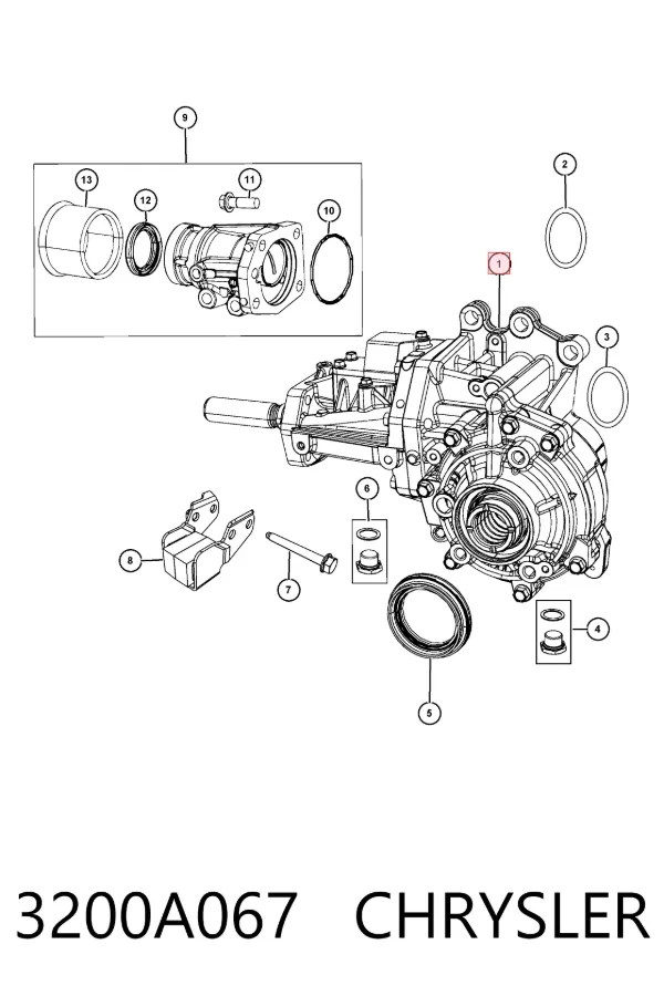 Caixa de transferência 3200A067 Chrysler