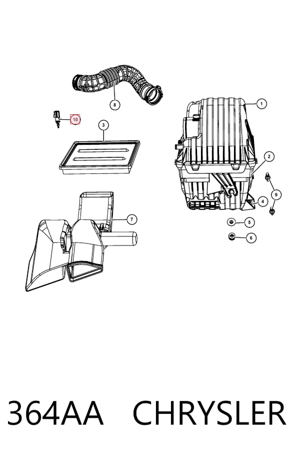 Sensor de temperatura da mistura de ar 364AA Chrysler