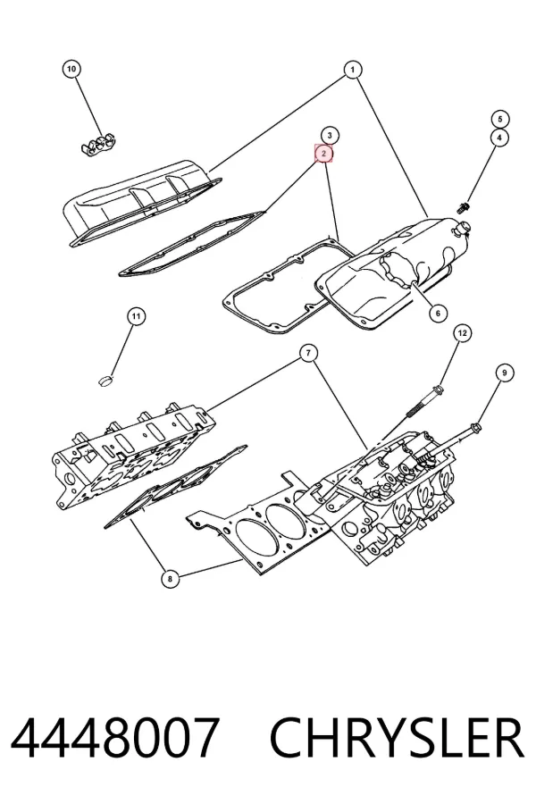 Vedante de tampa de válvulas de motor Chrysler Voyager I ES