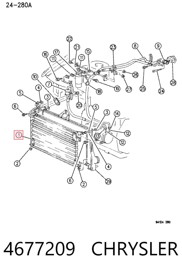 Radiador de aparelho de ar condicionado Chrysler Voyager I ES