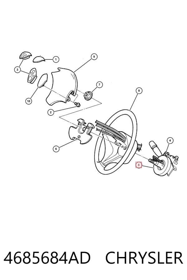 Anel AIRBAG de contato, cabo plano do volante 4685684AD Chrysler