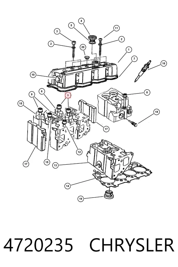 Parafuso de cabeça de motor (CBC) 4720235 Chrysler