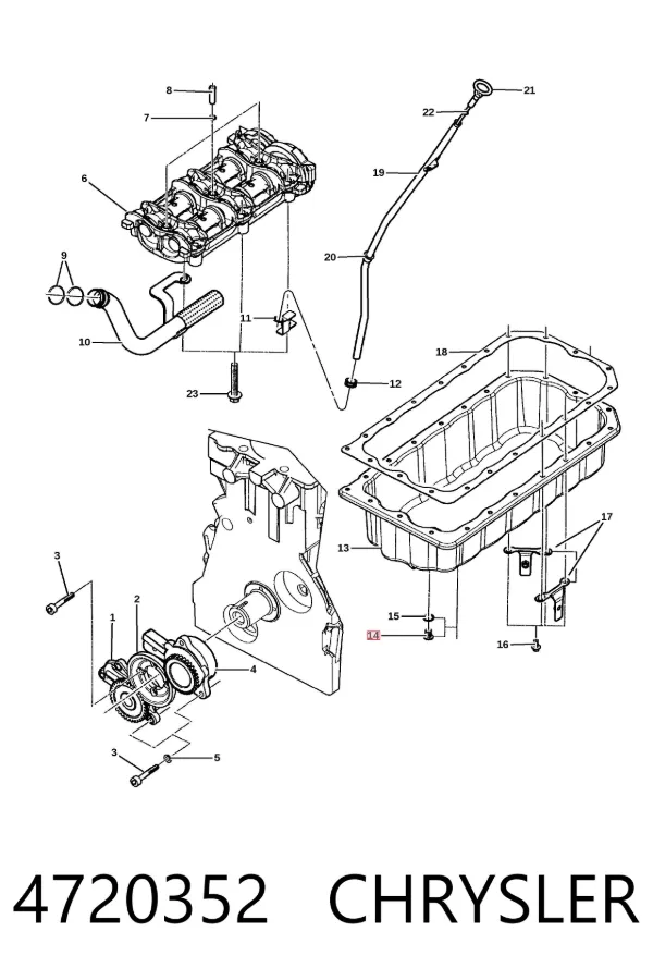 Tampão de panela de motor 4720352 Chrysler