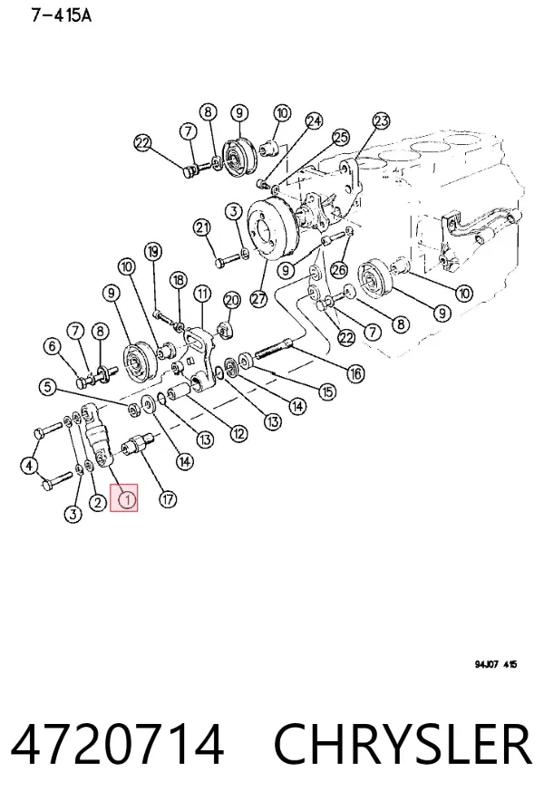 Reguladora de tensão da correia do mecanismo de distribuição de gás 4720714 Chrysler