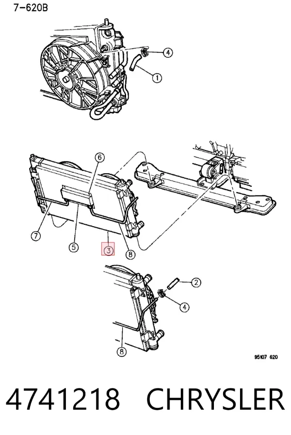 Radiador de aparelho de ar condicionado 4741218 Chrysler