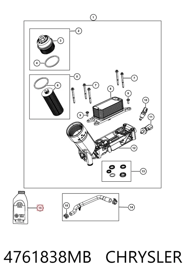 Óleo para motor 4761838MB Chrysler