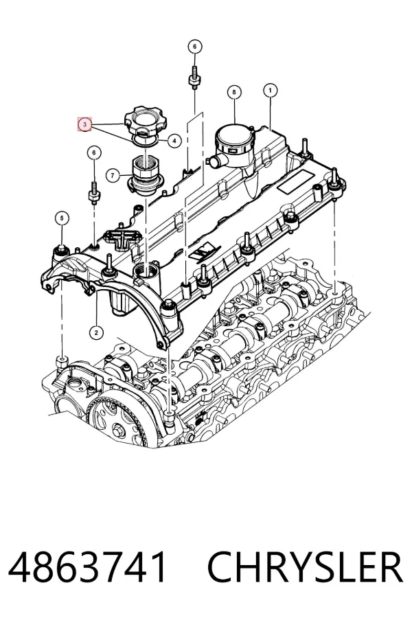 Desengate (ficha) de aquecimento de filtro de combustível 4863741 Chrysler