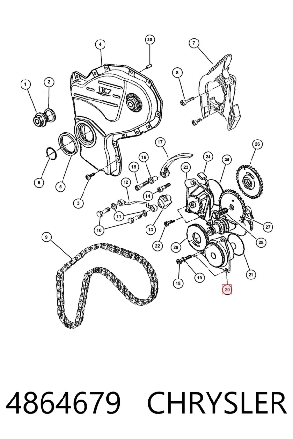 Bomba de óleo 4864679 Chrysler