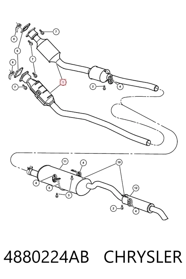 Convertidor - catalisador 4880224AB Chrysler