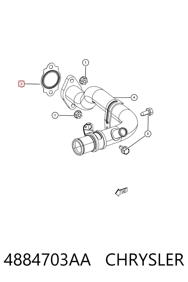 Vedante de bomba de água 4884703AA Chrysler
