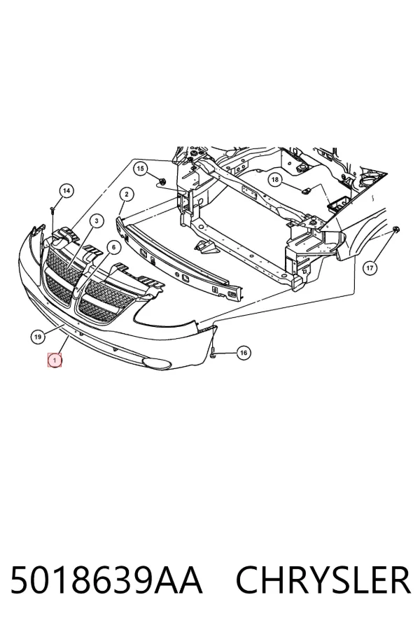 Pára-choque dianteiro 5018639AA Chrysler
