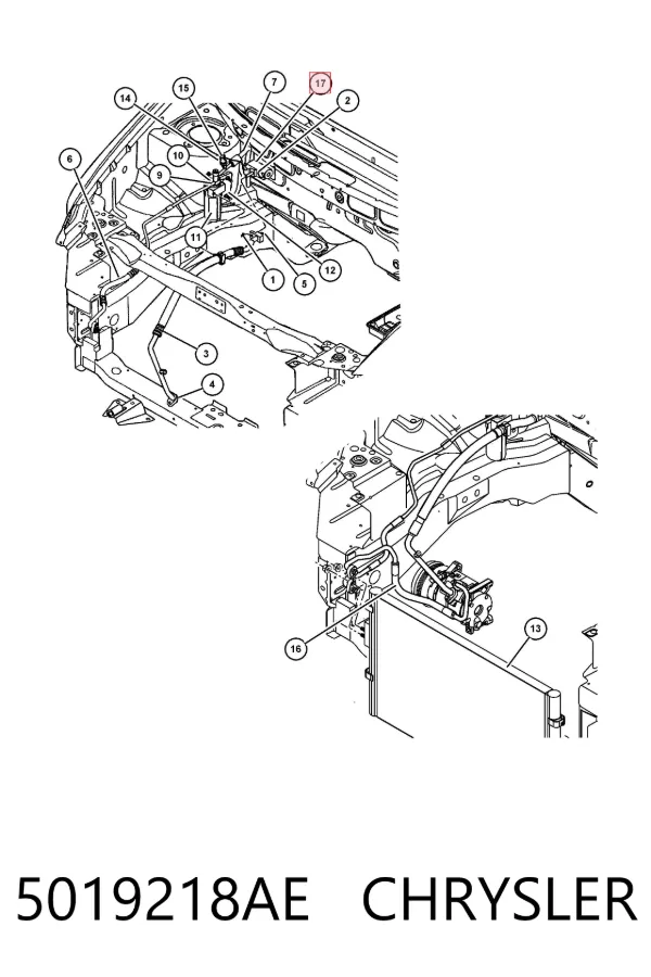 Válvula TRV de aparelho de ar condicionado 5019218AE Chrysler