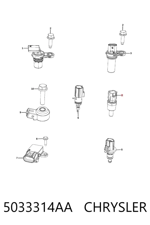 Sensor de temperatura de óleo de motor 5033314AA Chrysler