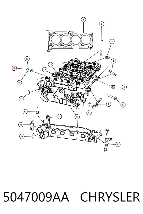 Folha inserida da árvore distribuidora, kit, padrão 5047009AA Chrysler