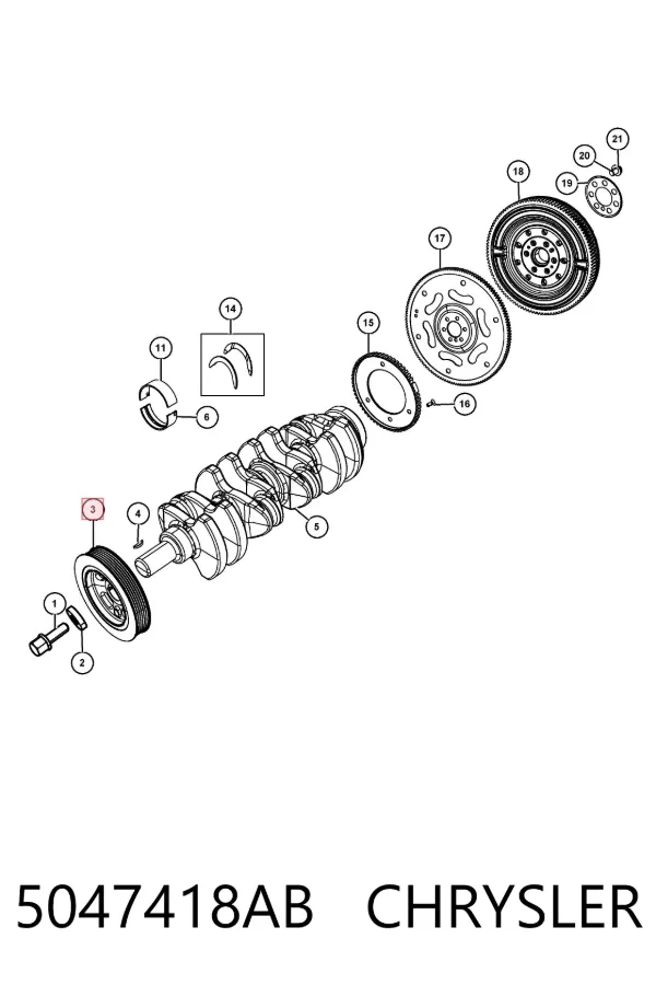 Polia de cambota 5047418AB Chrysler