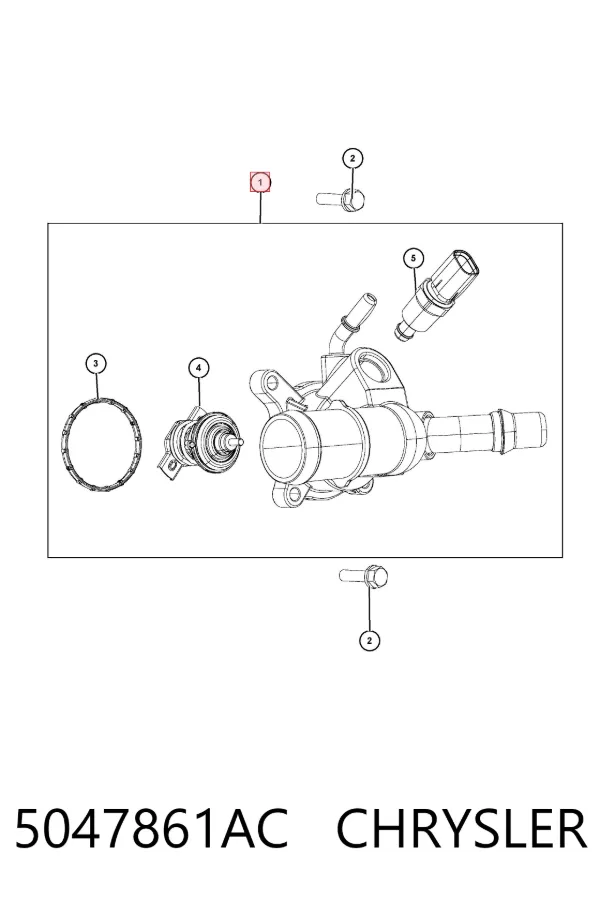 Caixa do termostato 5047861AC Chrysler