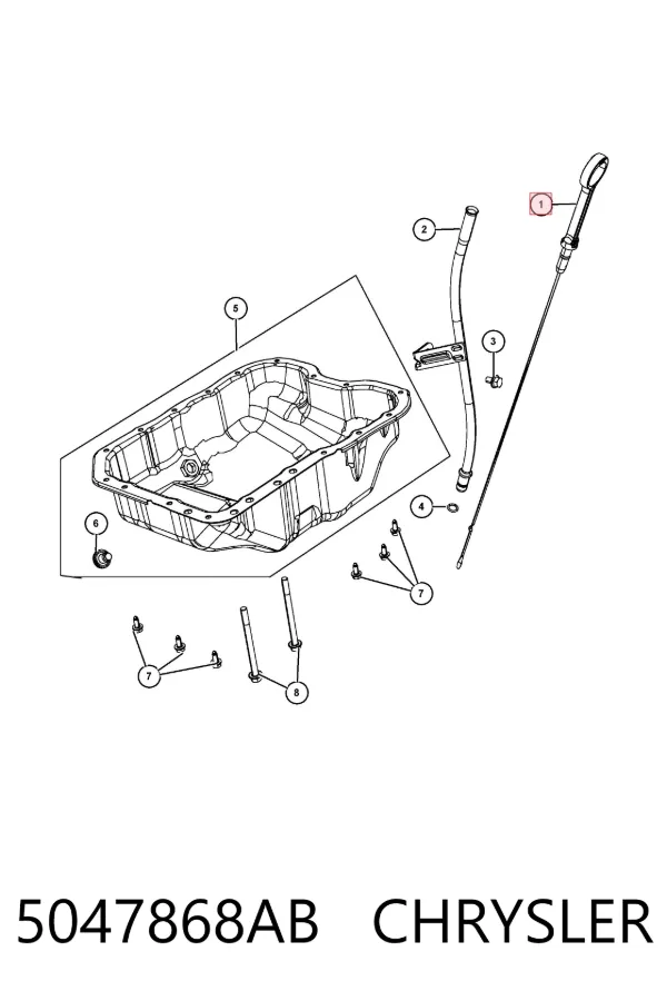 Sonda (indicador) do nível de óleo no motor Jeep Compass MP