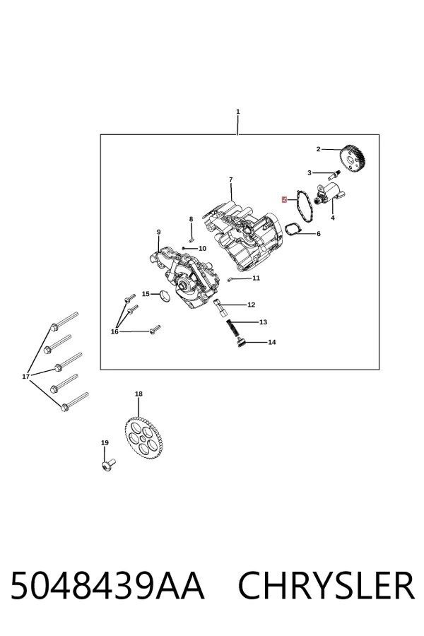 Vedante de bomba de óleo 5048439AA Chrysler