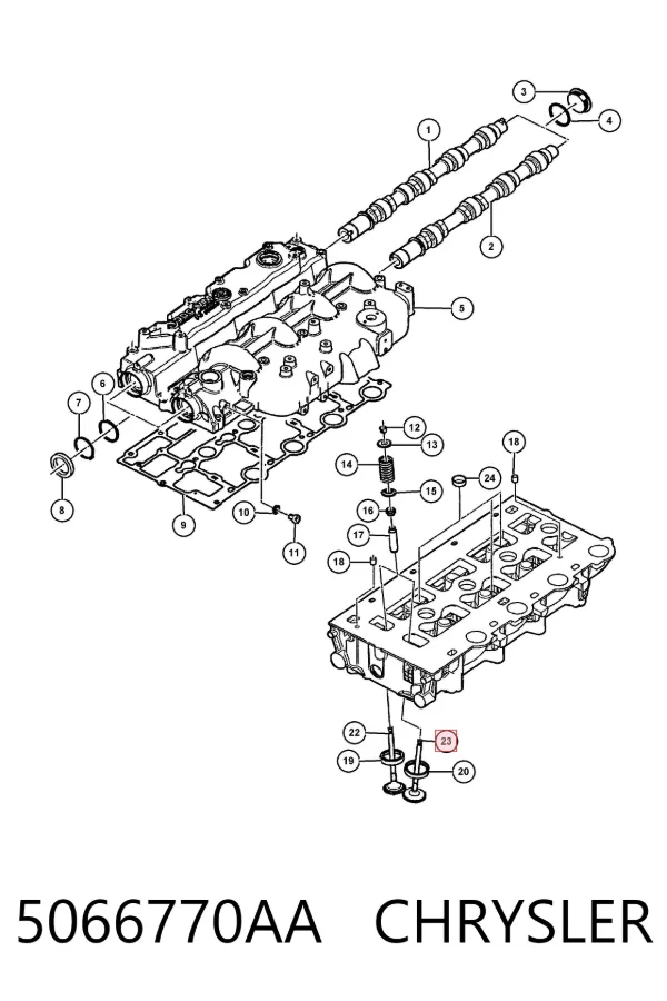 Válvula de admissão 5066770AA Chrysler