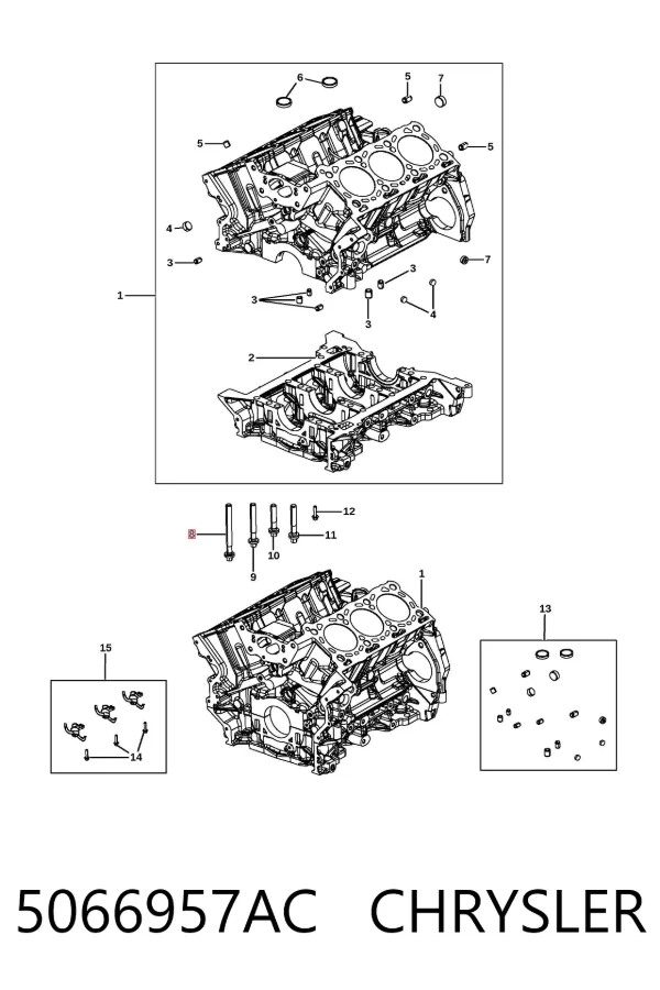 Parafuso de cabeça de motor (CBC) 5066957AC Chrysler