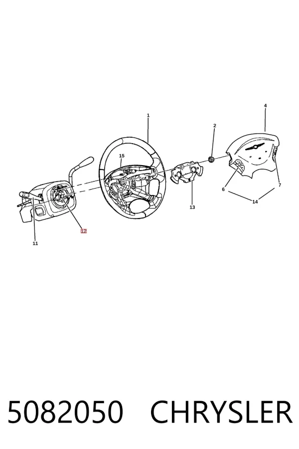 Anel AIRBAG de contato, cabo plano do volante 5082050 Chrysler