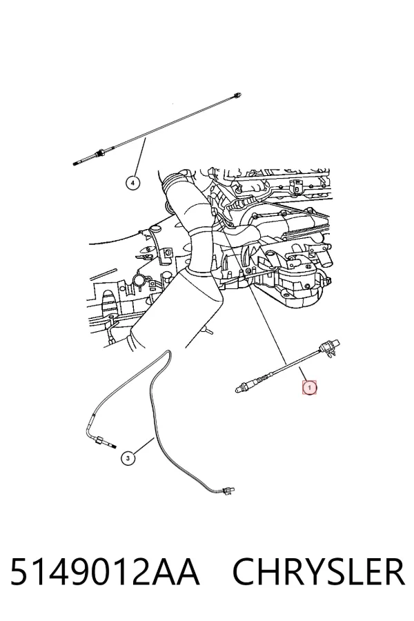 Sonda lambda, sensor de oxigênio até o catalisador 5149012AA Chrysler