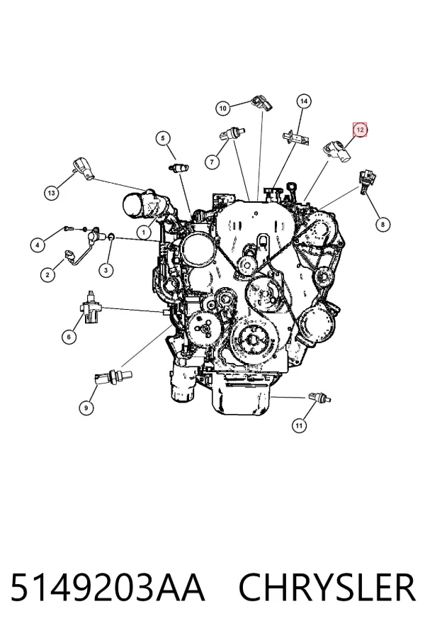 Sensor de pressão no coletor de admissão, MAP 5149203AA Chrysler
