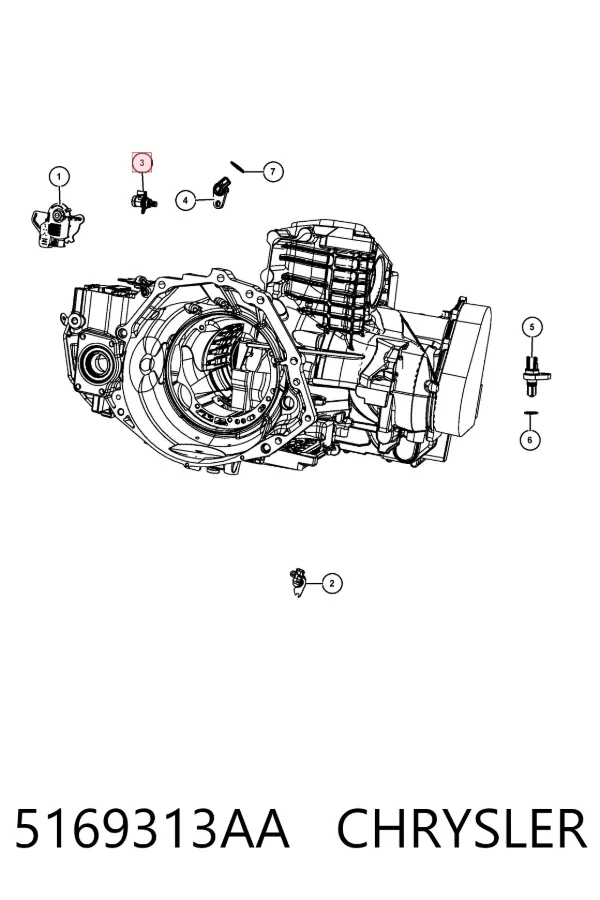 Solenoide da Caixa Automática de Mudança 5169313AA Chrysler