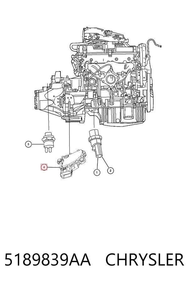 Sensor de posição de seletor da Caixa Automática de Mudança K05189839AA Fiat/Alfa/Lancia