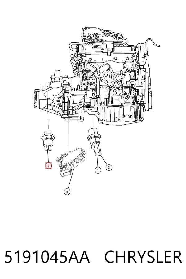 Sensor de ativação das luzes de marcha à ré 5191045AA Chrysler