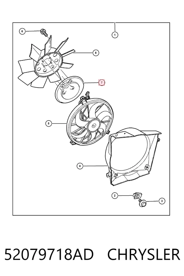 Acoplamento viscoso de ventilador de esfriamento 52079718AD Chrysler