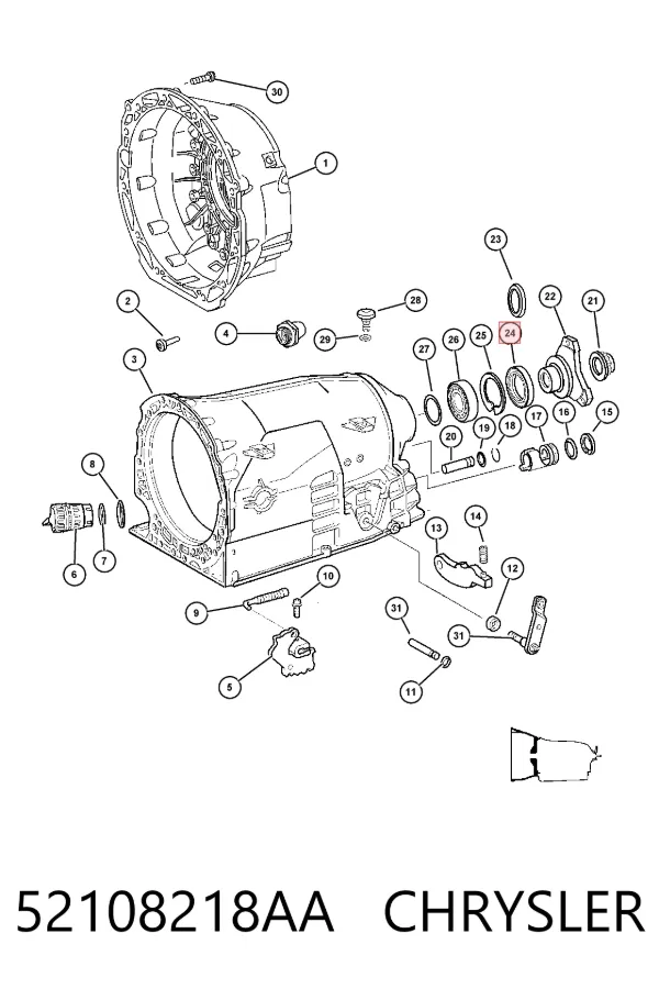 Bucim da Caixa Automática de Mudança (de árvore de saída/secundária) 52108218AA Chrysler