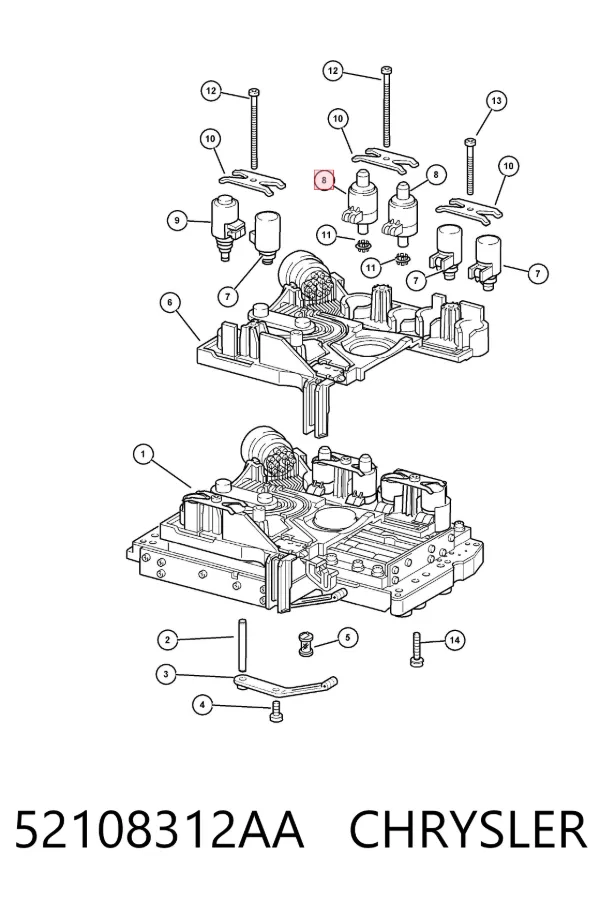 Solenoide da Caixa Automática de Mudança 52108312AA Chrysler