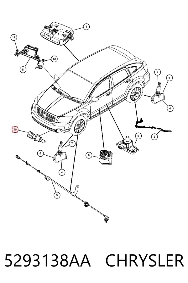 Sensor de temperatura da mistura de ar 5293138AA Chrysler