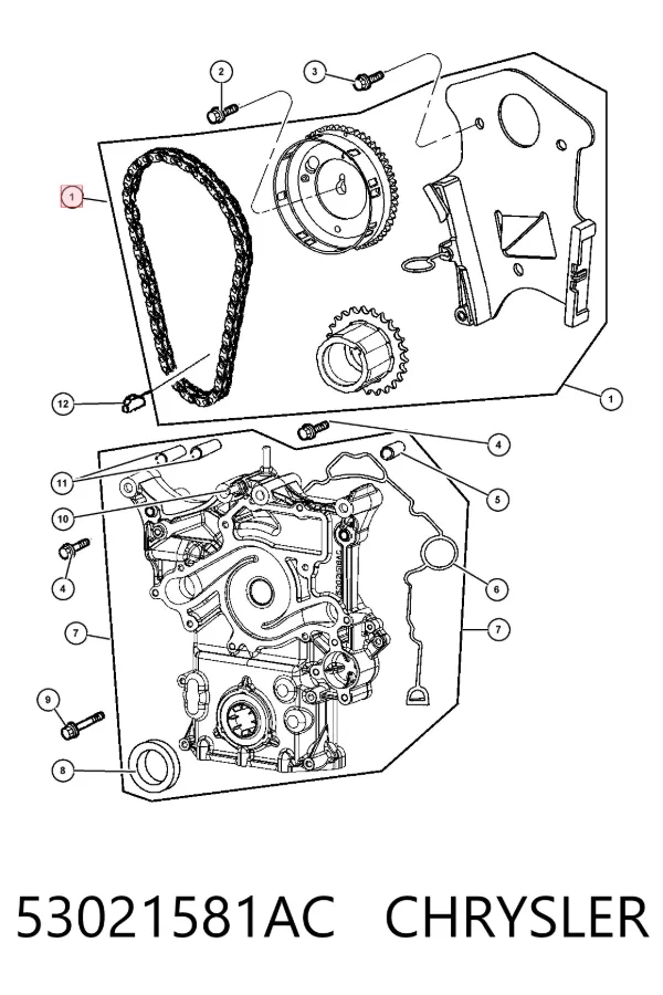 Reguladora de tensão da correia de transmissão 53021581AC Chrysler