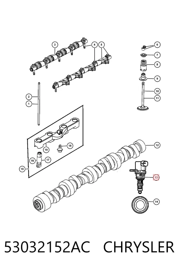 Solenoide da Caixa Automática de Mudança 53032152AC Chrysler