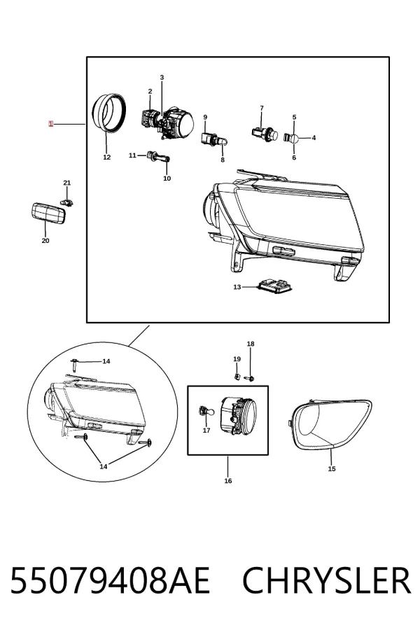 Luz direita K55079408AL Fiat/Alfa/Lancia