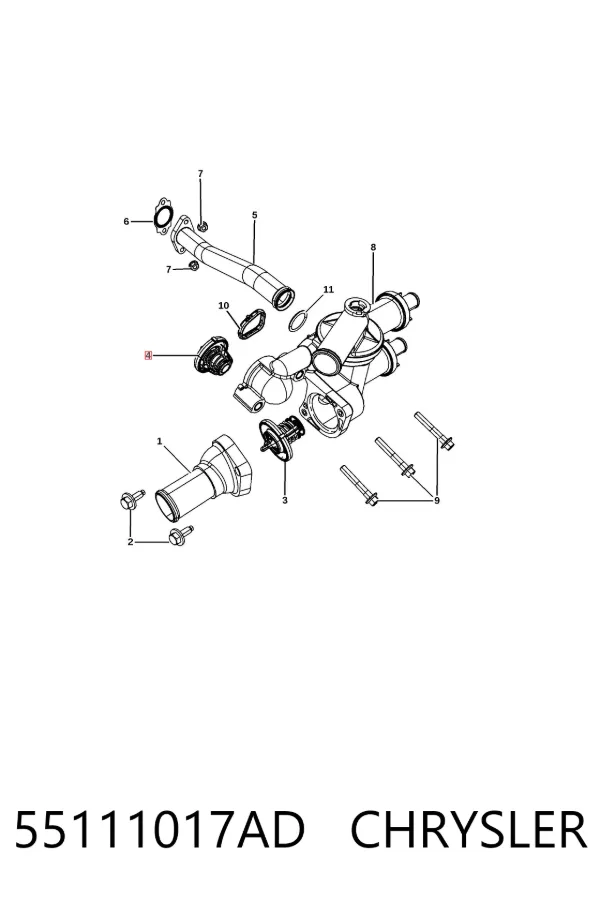 Termostato 55111017AD Chrysler