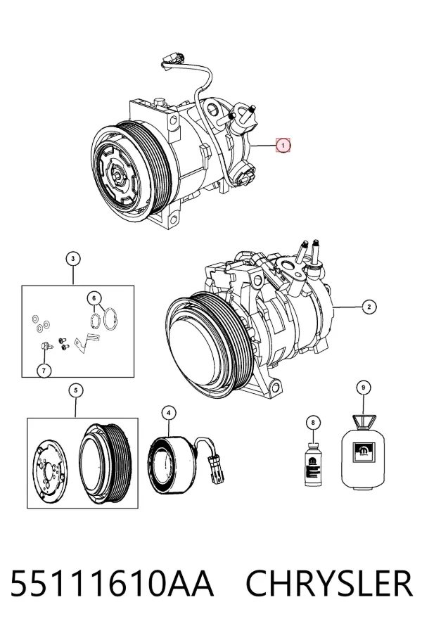 Compressor de aparelho de ar condicionado 55111610AA Chrysler