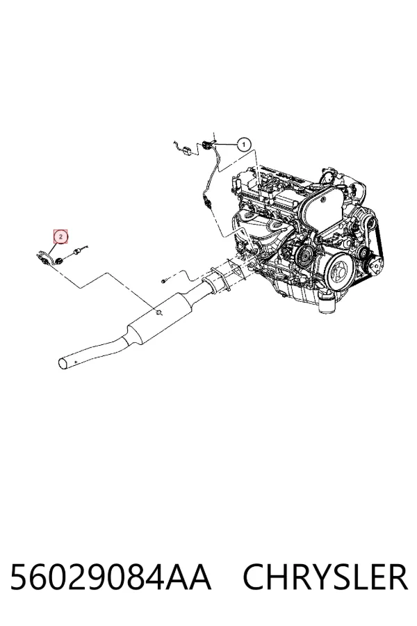 Sonda lambda, sensor de oxigênio 56029084AA Chrysler