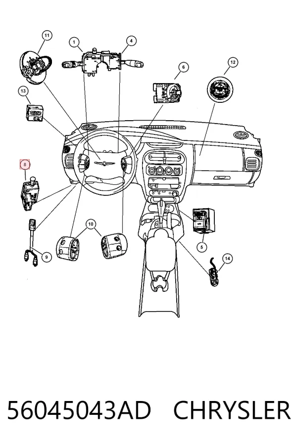 Sensor de ativação do sinal de parada 56045043AD Chrysler