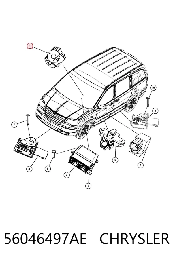 Anel AIRBAG de contato, cabo plano do volante 56046497AE Chrysler