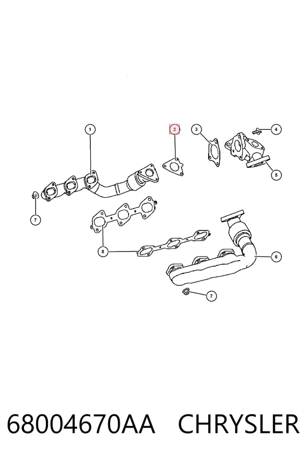 Vedante de turbina dos gases de escape, escape 68004670AA Chrysler