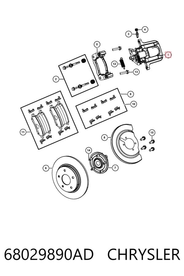 Suporte do freio traseiro direito 68029890AD Chrysler