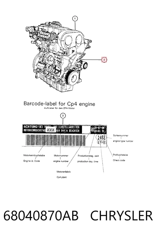 Motor montado 68040870AB Chrysler