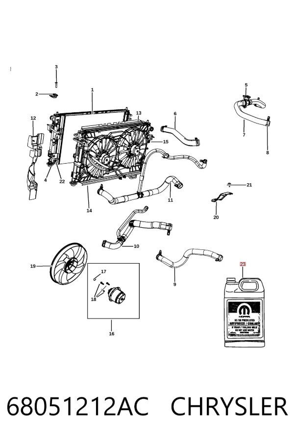 Fluido de esfriamento 68051212AC Chrysler